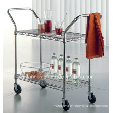 Removable Chrome Steel Dining Trolley for Hotel and Restaurant
